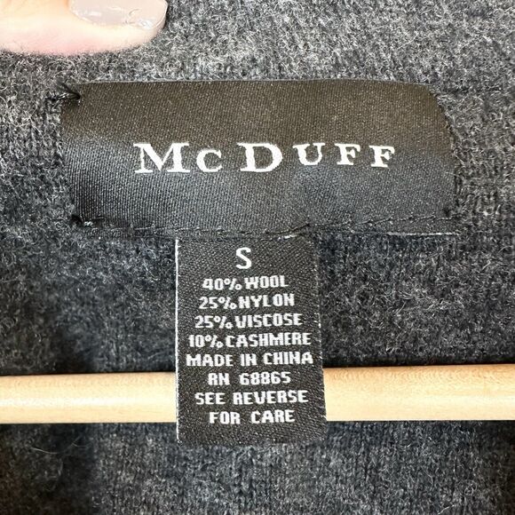 McDuff Sweater Women’s Small Gray Wool Cashmere Blend Cardigan Office Classic - Picture 3 of 11